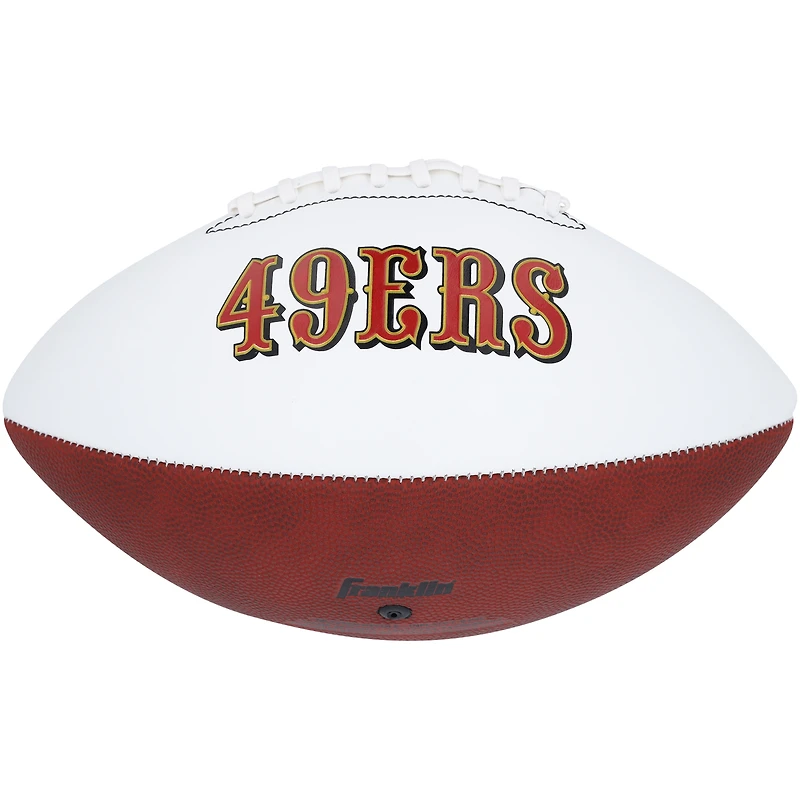 Ballon de football blanc Franklin autographié par Steve Young des 49ers de San Francisco