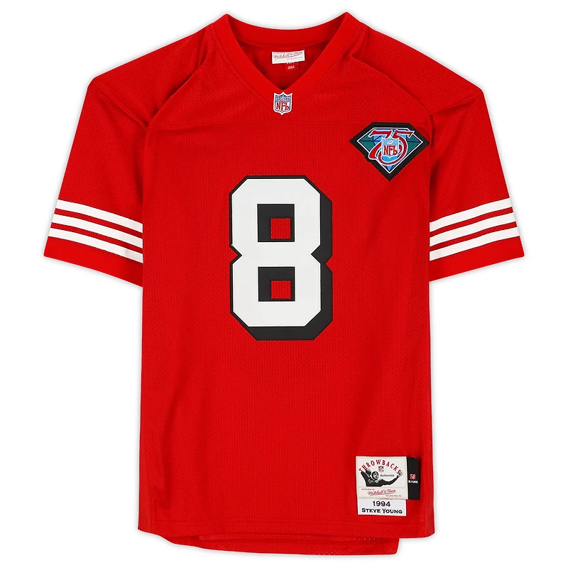 Steve Young San Francisco 49ers Autographed Red Mitchell & Ness Authentic Jersey