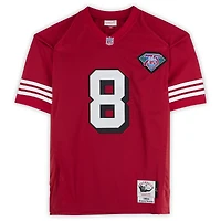 Maillot authentique rouge autographié par Steve Young des San Francisco 49ers, Mitchell/Ness, avec inscriptions « SB XXIX MVP, HOF 2005 ».