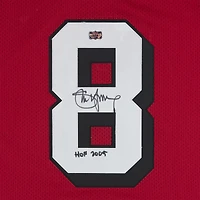 Maillot authentique rouge autographié par Steve Young des San Francisco 49ers, Mitchell/Ness, avec inscriptions « SB XXIX MVP, HOF 2005 ».