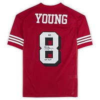 Maillot authentique dédicacé par Steve Young des San Francisco 49ers par Scarlet Mitchell & Ness avec inscription « HOF 2005 »
