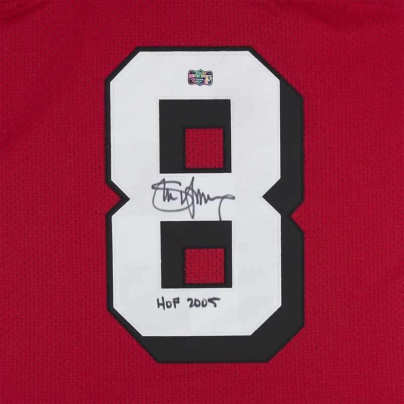 Maillot authentique dédicacé par Steve Young des San Francisco 49ers par Scarlet Mitchell & Ness avec inscription « HOF 2005 »