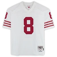 Maillot réplique blanc autographié par Steve Young des San Francisco 49ers, Mitchell & Ness 1990, avec plusieurs inscriptions
