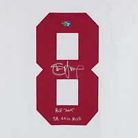 Maillot réplique blanc autographié par Steve Young des San Francisco 49ers, Mitchell & Ness 1990, avec plusieurs inscriptions