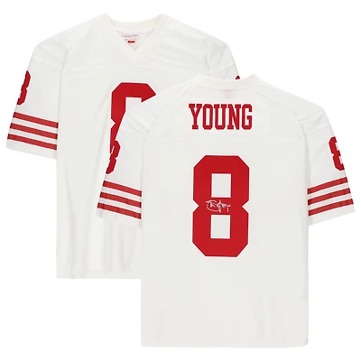 Maillot réplique autographié par Steve Young des San Francisco 49ers par Mitchell & Ness