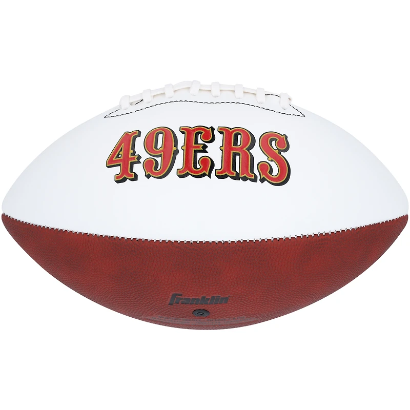 Ballon de football à panneau blanc Franklin autographié par Talanoa Hufanga des 49ers de San Francisco