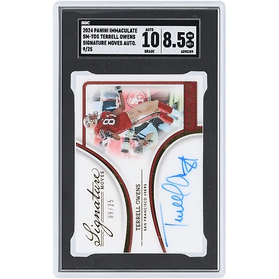 Terrell Owens San Francisco 49ers Autographed 2024 Panini Immaculate Collection Signature Moves #SM-TOS #9/25 SGC Authenticated 8.5/10 Card
