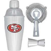 The Memory Company San Francisco 49ers Stainless Steel Shaker, Strainer & Jigger Set