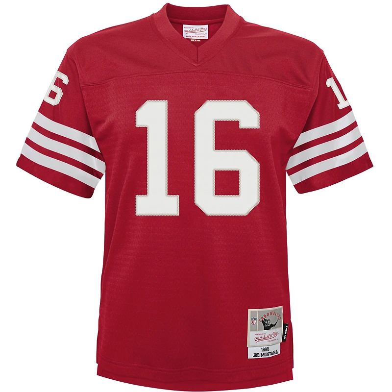Maillot Legacy retraité Mitchell & Ness Joe Montana Scarlet San Francisco 49ers 1990 pour tout-petit