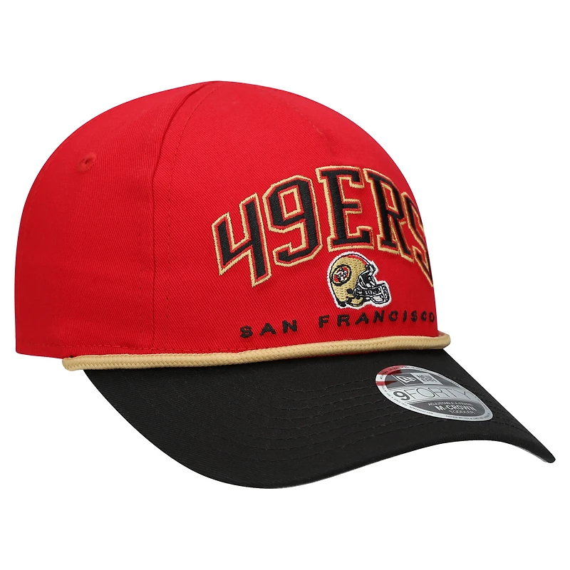 Toddler New Era Scarlet/Black San Francisco 49ers Arch COOLERA 9FORTY A-Frame Adjustable Hat