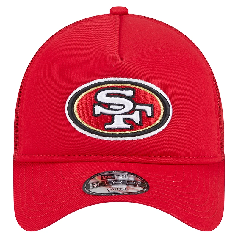 Casquette ajustable New Era Scarlet San Francisco 49ers Main 9FORTY A-Frame Trucker pour tout-petit