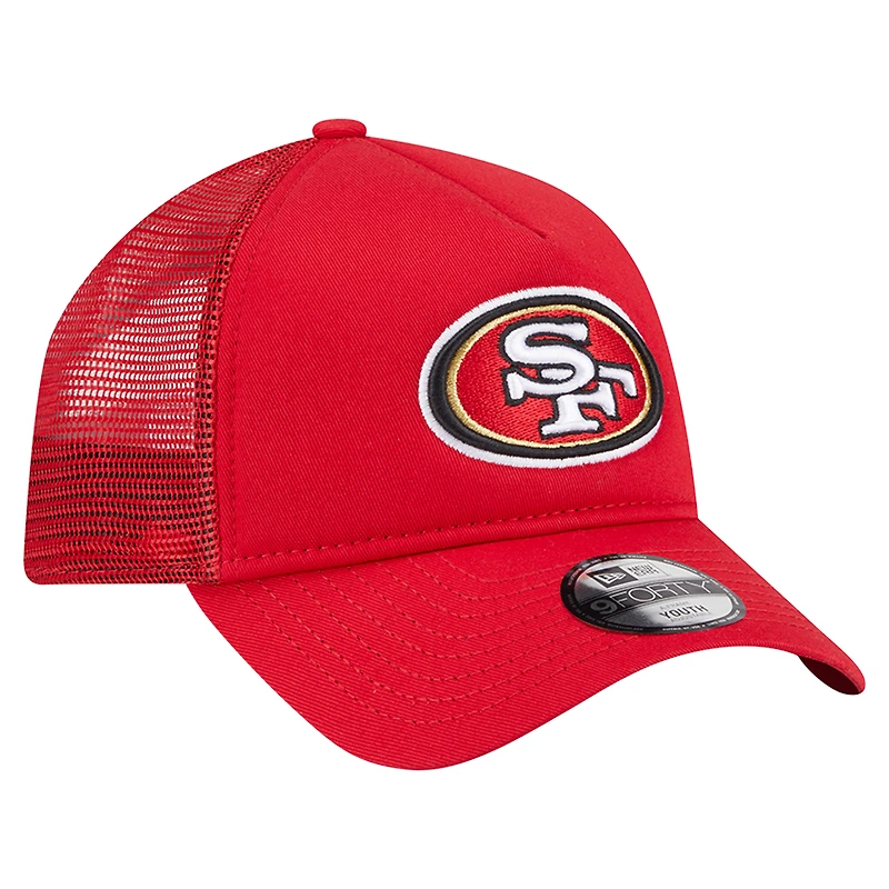Casquette ajustable New Era Scarlet San Francisco 49ers Main 9FORTY A-Frame Trucker pour tout-petit