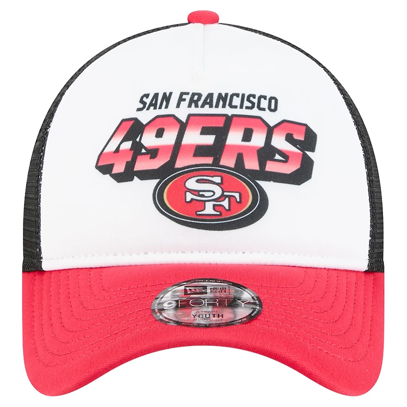 Toddler New Era White/Scarlet San Francisco 49ers Streak 9FORTY A-Frame Adjustable Hat