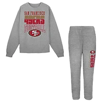 Ensemble sweat-shirt et pantalon Outerstuff gris chiné pour tout-petit, San Francisco 49ers.