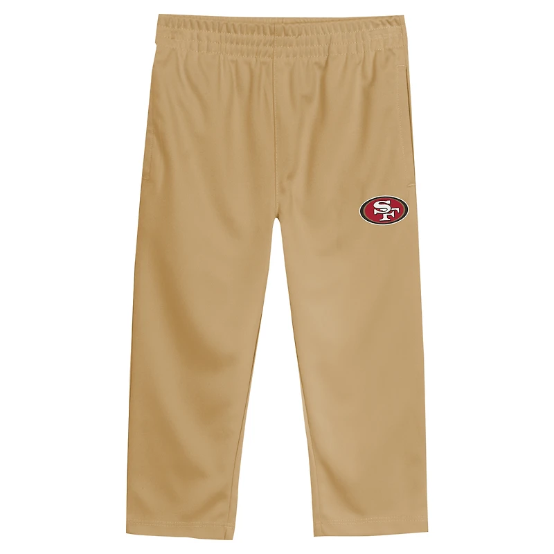 Toddler Outerstuff Red/Gold San Francisco 49ers Red Zone V-Neck T-Shirt & Pants Set