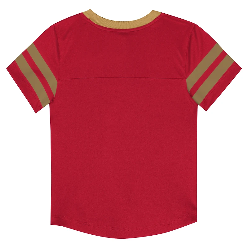 Ensemble t-shirt et pantalon à col en V rouge/or des 49ers de San Francisco pour tout-petits