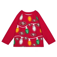 Toddler San Francisco 49ers Two-Piece Garland Holiday Long Sleeve Pajama Set