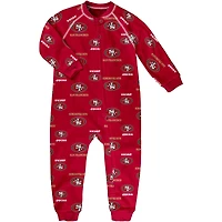 Toddler Scarlet San Francisco 49ers Allover Print Raglan Full-Zip Jumper