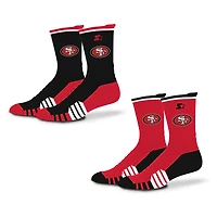 Unisex Starter  Black/Scarlet San Francisco 49ers Breakaway Crew Sock 2 Pack
