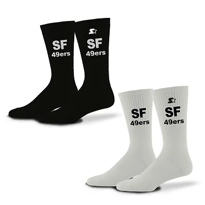 Unisex Starter  Black/White San Francisco 49ers Assist Socks 2 Pack