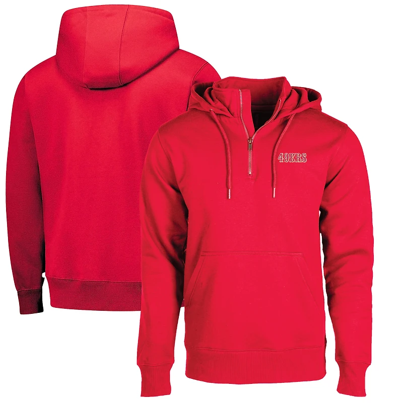 Sweat à capuche unisexe Dunbrooke Scarlet San Francisco 49ers Defender fermeture éclair quart de tour