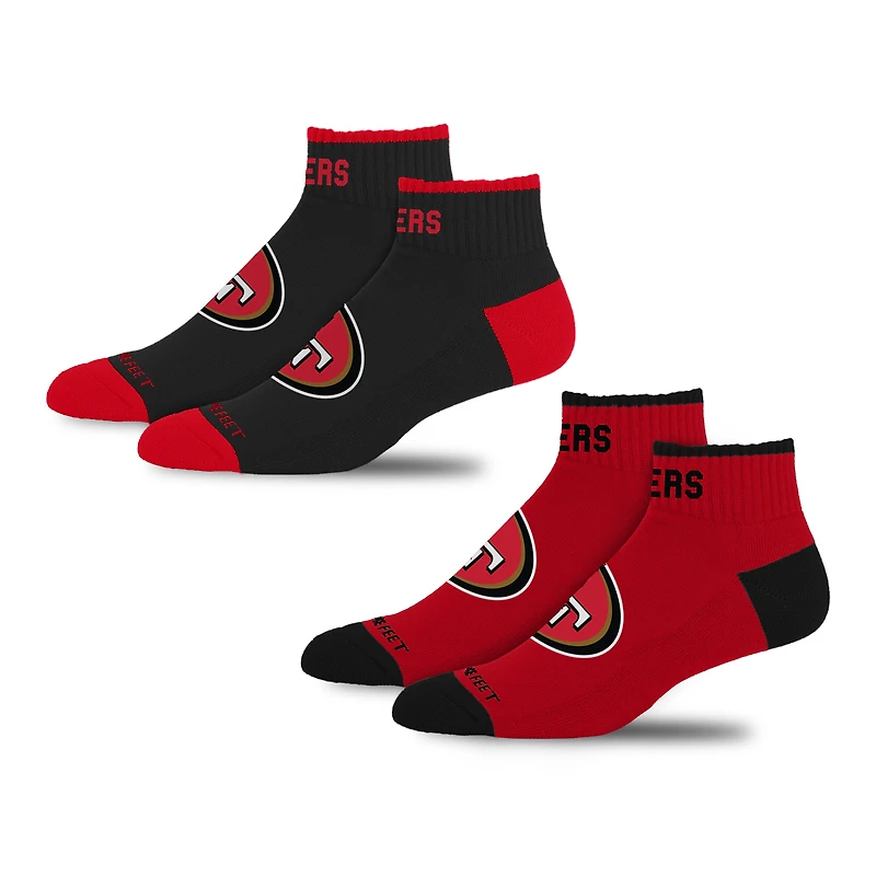 Unisex For Bare Feet San Francisco 49ers Front and Center 2-Pack Ankle Socks Set