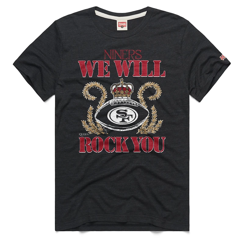 T-shirt unisexe Hommage Charcoal San Francisco 49ers 2026 NFL Calendar Queen Tri-Blend