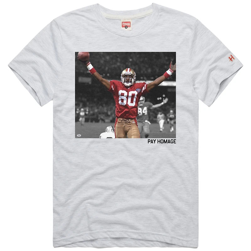 Unisex Homage Jerry Rice Ash San Francisco 49ers Pay Tri-Blend T-Shirt