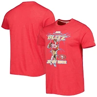 T-shirt unisexe hommage Jerry Rice Heathered Scarlet San Francisco 49ers NFL Blitz joueur retraité Tri-Blend