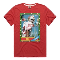 Unisex Homage Jerry Rice Scarlet San Francisco 49ers NFL Topps Trading Card Tri-Blend T-Shirt