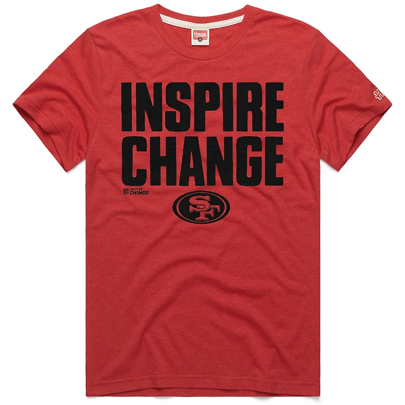 T-shirt unisexe Hommage Scarlet San Francisco 49ers 2024 Inspire Change Tri-Blend