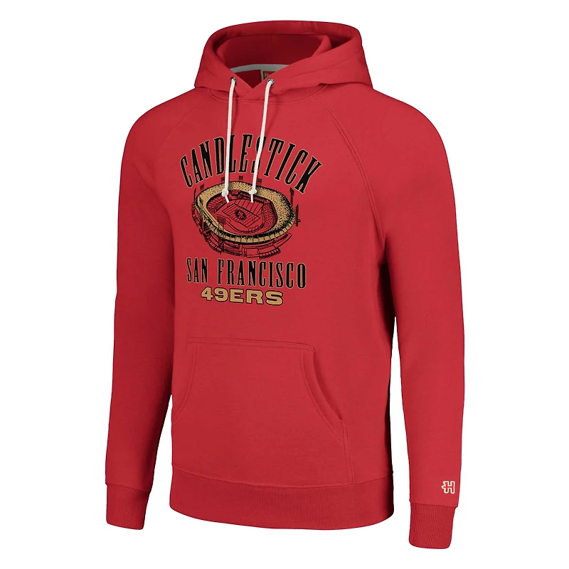 Unisex Homage  Scarlet San Francisco 49ers Hyperlocal Raglan Pullover Hoodie