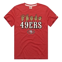 T-shirt unisexe Hommage Scarlet San Francisco 49ers NFL ASL Collection par Love Sign Tri-Blend