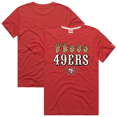 T-shirt unisexe Hommage Scarlet San Francisco 49ers NFL ASL Collection par Love Sign Tri-Blend