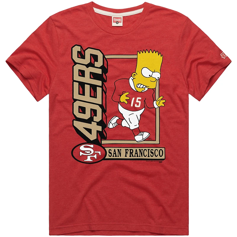Unisex Homage x The Simpsons Red San Francisco 49ers Tri-Blend T-Shirt