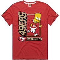 Unisex Homage x The Simpsons Red San Francisco 49ers Tri-Blend T-Shirt