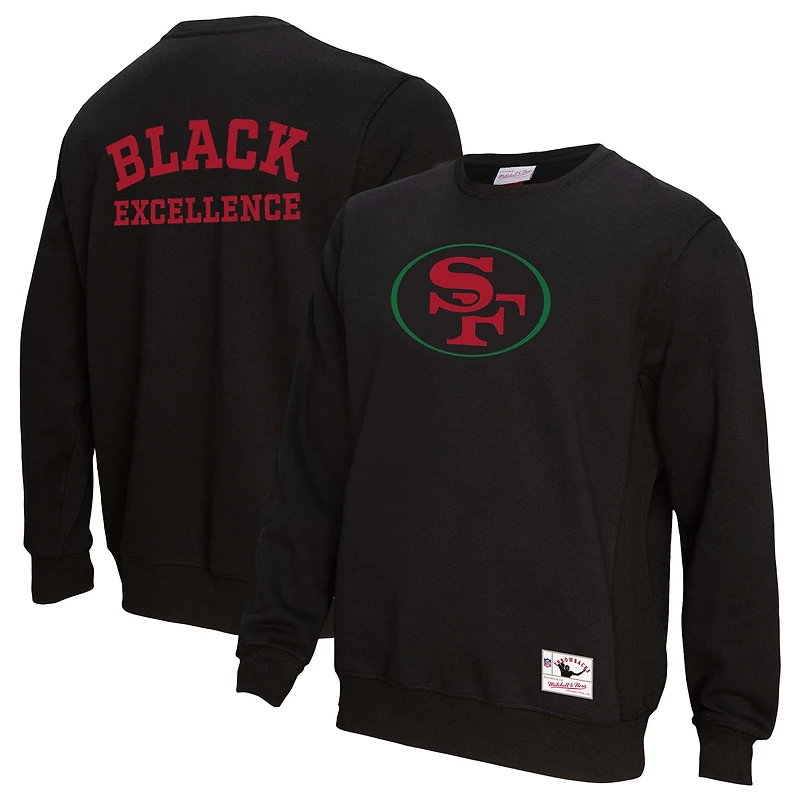 Sweat-shirt unisexe Mitchell & Ness Black Excellence Collection Icon des San Francisco 49ers