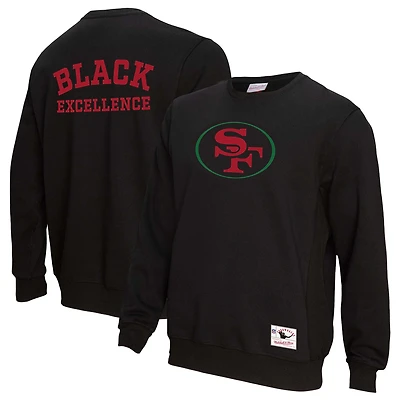 Sweat-shirt unisexe Mitchell & Ness Black Excellence Collection Icon des San Francisco 49ers