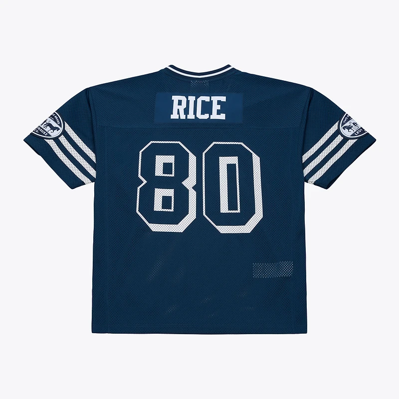 Maillot unisexe Mitchell & Ness x Levi's Jerry Rice bleu marine des 49ers de San Francisco Legacy