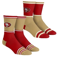Lot de 2 paires chaussettes unisexes Rock Em Socks des 49ers San Francisco, à blocs couleurs