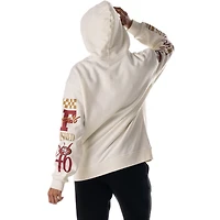 Sweat à capuche unisexe en polaire manches graphiques superposées The Wild Collective Cream San Francisco 49ers