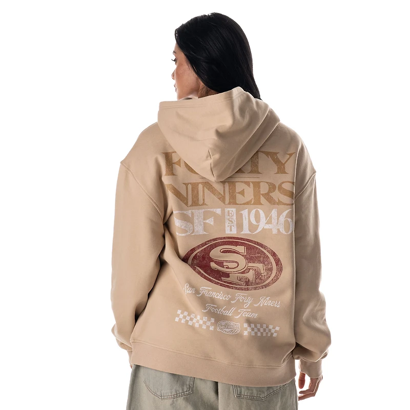 Unisex The Wild Collective Tan San Francisco 49ers Oversized Graphic Fleece Hoodie
