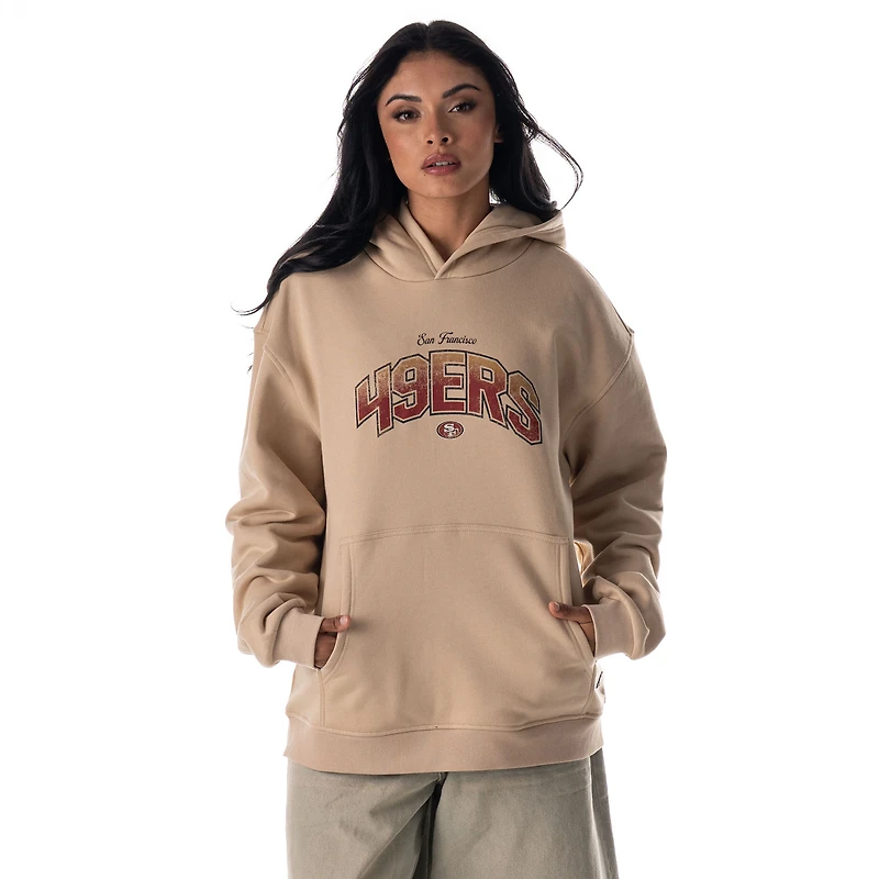 Unisex The Wild Collective Tan San Francisco 49ers Oversized Graphic Fleece Hoodie