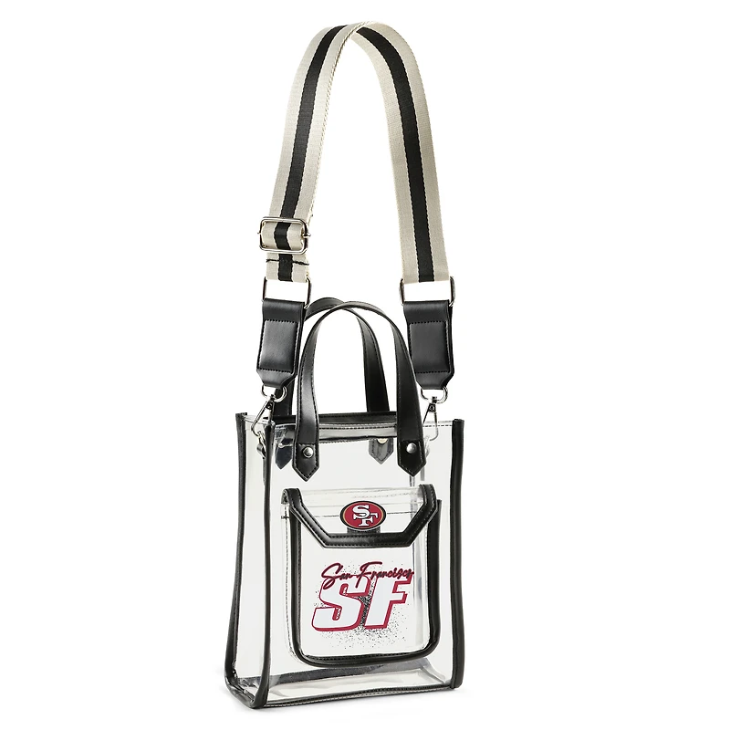WEAR by Erin Andrews Sac à bandoulière transparent avec pochette pour pièces de monnaie des 49ers de San Francisco