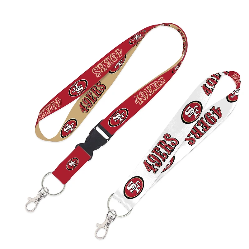 WinCraft San Francisco 49ers Lot de 2 cordons avec boucle amovible et sangle pour clés