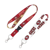 WinCraft San Francisco 49ers Lot de 2 cordons avec boucle amovible et sangle pour clés