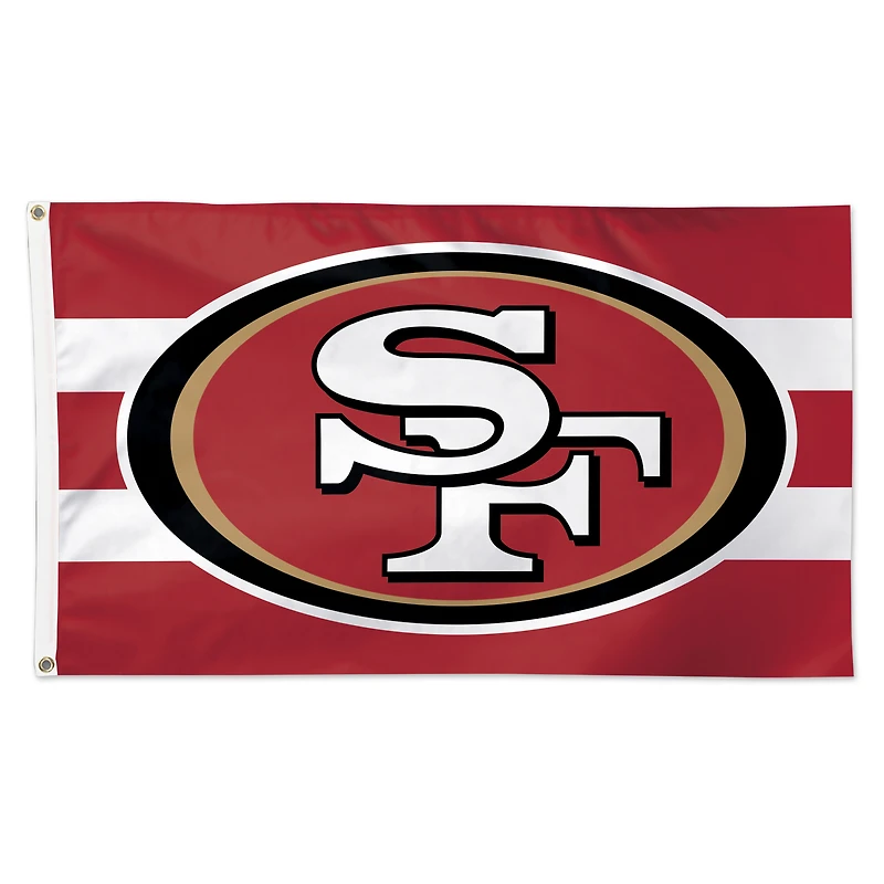 WinCraft San Francisco 49ers Drapeau de luxe à rayures horizontales 3 pi x 5 pi