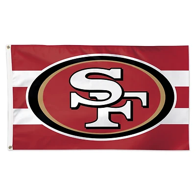 WinCraft San Francisco 49ers Drapeau de luxe à rayures horizontales 3 pi x 5 pi