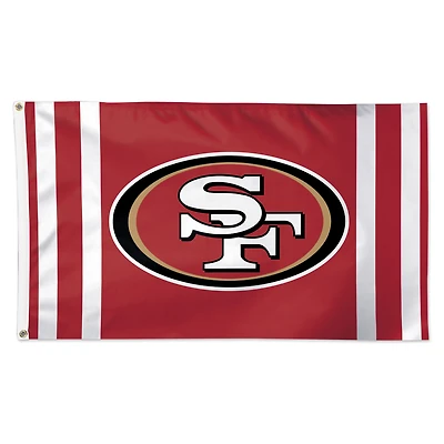 WinCraft San Francisco 49ers 3' x 5' Drapeau de luxe à rayures verticales