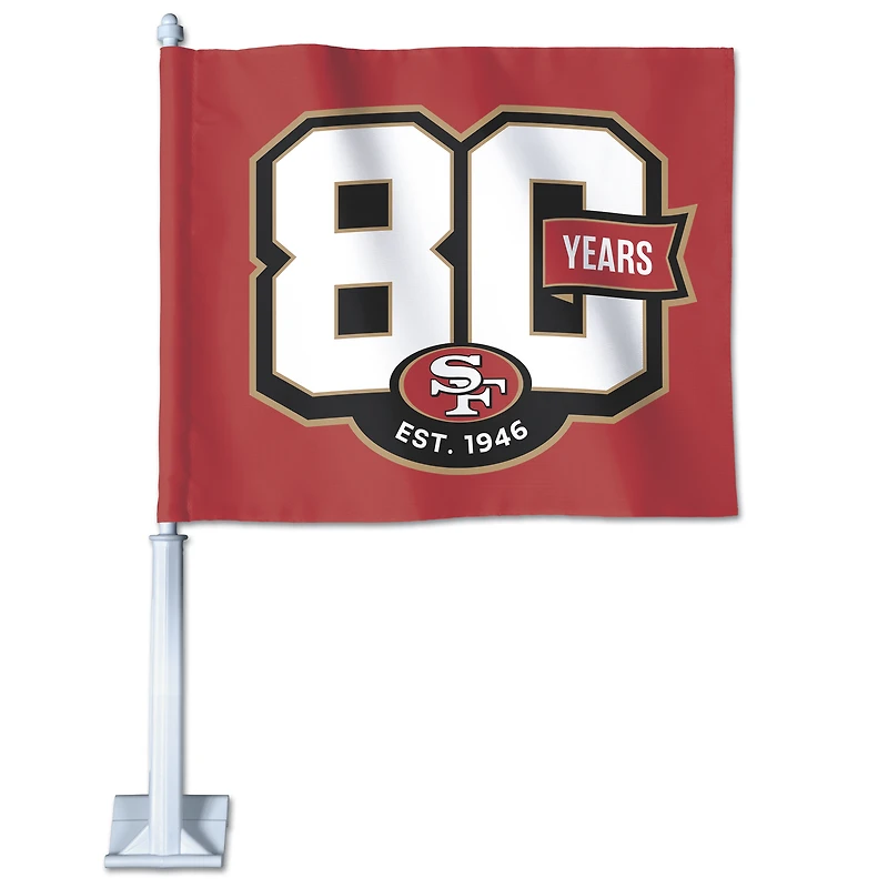 WinCraft San Francisco 49ers 80th Anniversary Double-Sided Car Flag